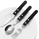 Chic Wooden Handle Dinnerware Set Stainless Steel Black Rosewood Knife Fork Tableware Cutlery