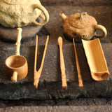 Natural Bamboo 5 Pcs Puer Tea Tools Accessories Teaware Set