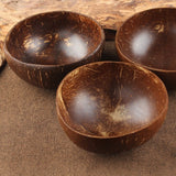 Natural Coconut Bowl Decoration Fruit Salad Noodle Rice Bowl Wooden